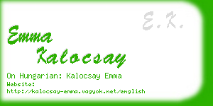 emma kalocsay business card
